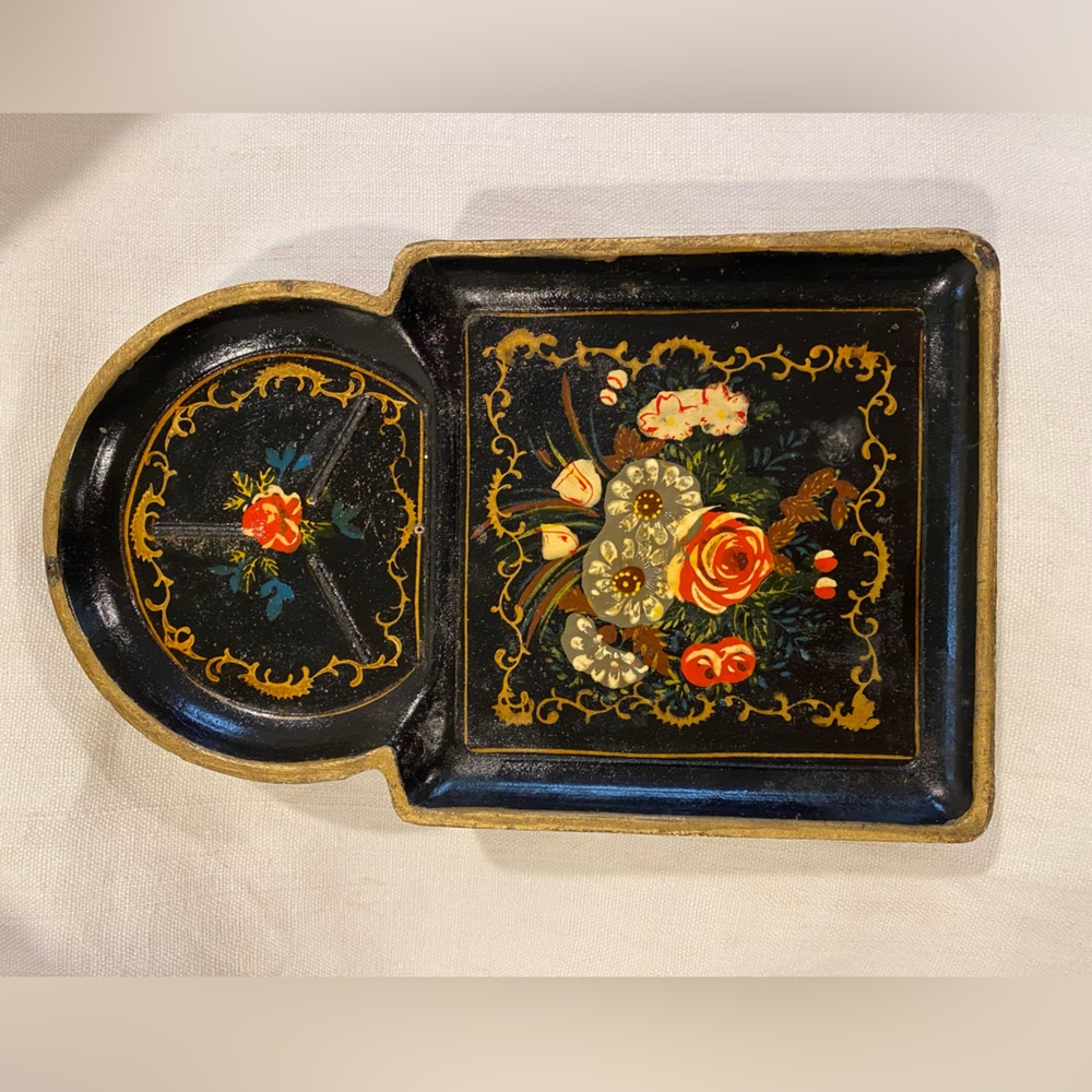 Vintage 1950’s Japan paper mache tray- teatime/ trinket holder - 4 available